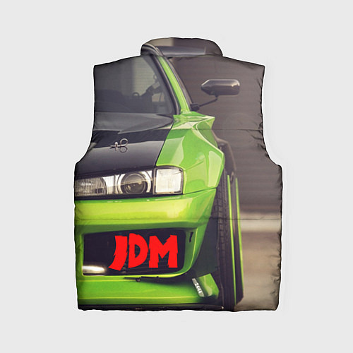 Женский жилет JDM машина зеленая тюнингованная / 3D-Черный – фото 2
