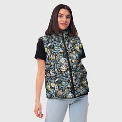 Женский жилет Космонавт, ракета и планета, цвет: 3D-светло-серый — фото 2