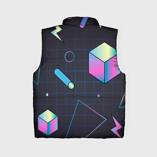 Женский жилет Геометрические фигуры на темном фоне / 3D-Светло-серый – фото 2