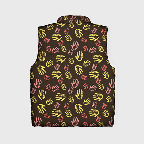 Женский жилет Отпечатки рук разноцветные / 3D-Черный – фото 2