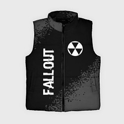 Женский жилет Fallout glitch на темном фоне: надпись, символ, цвет: 3D-черный