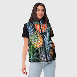 Женский жилет Фон из ананасов, цвет: 3D-светло-серый — фото 2