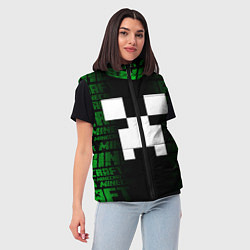 Женский жилет Лицо Крипера - Майнкрафт, цвет: 3D-черный — фото 2