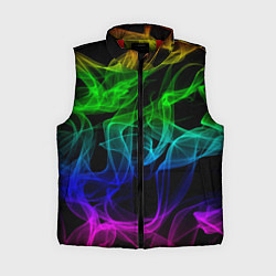 Женский жилет Разноцветный неоновый дым, цвет: 3D-красный