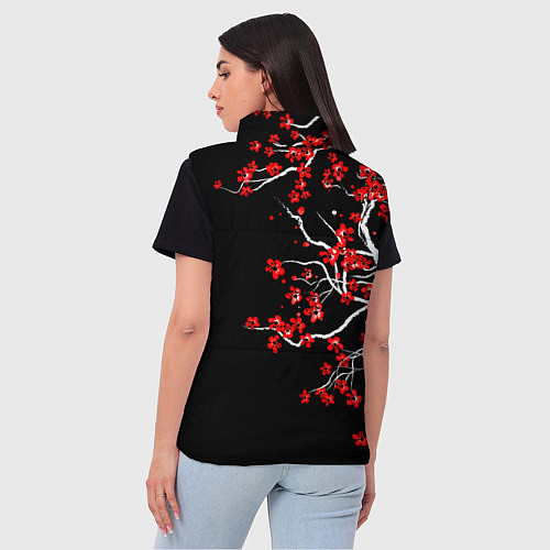 Женский жилет Сакура в цвету / 3D-Красный – фото 4