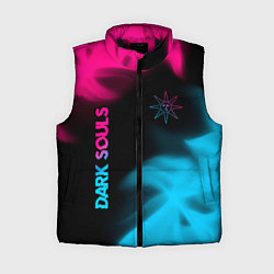 Женский жилет Dark Souls - neon gradient: надпись, символ, цвет: 3D-черный