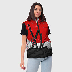 Женский жилет Солнце, волны и катаны, цвет: 3D-светло-серый — фото 2