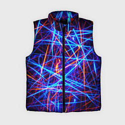 Женский жилет Красно-синие неоновые линии, цвет: 3D-красный