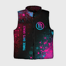 Женский жилет Three Days Grace - neon gradient: надпись, символ, цвет: 3D-черный