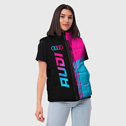 Женский жилет Audi - neon gradient: по-вертикали, цвет: 3D-черный — фото 2