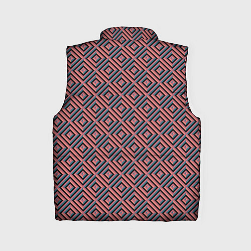 Женский жилет Абстракция коричнево-синие квадраты / 3D-Черный – фото 2