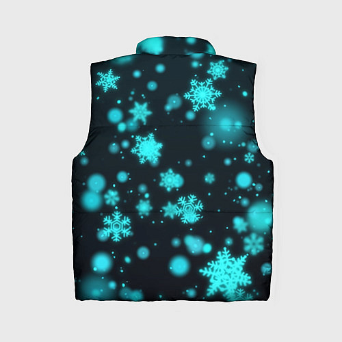 Женский жилет Неоновые снежинки на черном фоне / 3D-Черный – фото 2