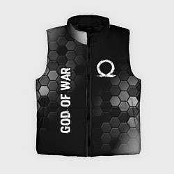 Женский жилет God of War glitch на темном фоне: надпись, символ, цвет: 3D-черный