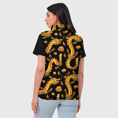 Женский жилет Golden dragons / 3D-Красный – фото 4