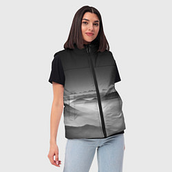 Женский жилет Туманные горы, цвет: 3D-черный — фото 2