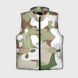 Женский жилет Камуфляж зимний лес крупный