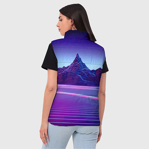 Женский жилет Neon mountains - Vaporwave / 3D-Красный – фото 4