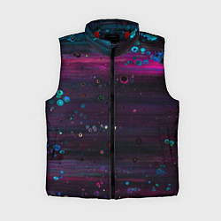 Женский жилет Фиолетовые абстрактные волны и камни, цвет: 3D-красный