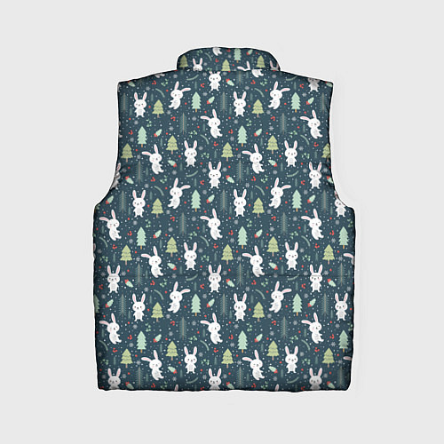 Женский жилет Новогодний паттерн, год кролика / 3D-Черный – фото 2