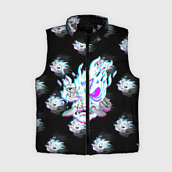 Женский жилет Cyberpunk 2077 neon samurai glitch art colors, цвет: 3D-светло-серый