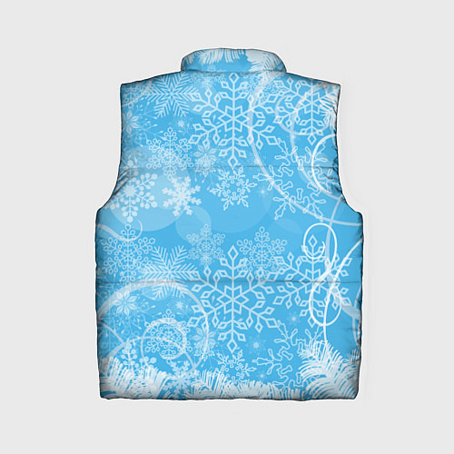 Женский жилет Морозный узор на голубом стекле / 3D-Черный – фото 2