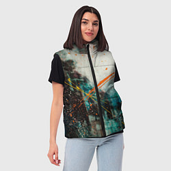 Женский жилет Синий туман и краски, цвет: 3D-светло-серый — фото 2
