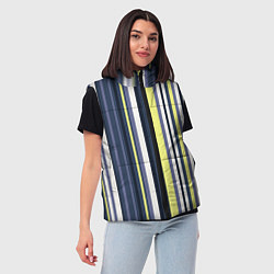 Женский жилет Абстрактные разноцветные линии, цвет: 3D-светло-серый — фото 2