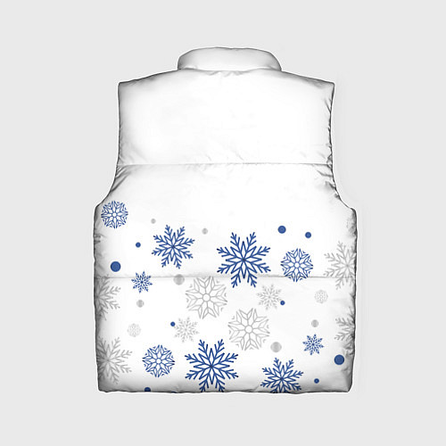 Женский жилет Новогодние Снежинки - Белый / 3D-Светло-серый – фото 2