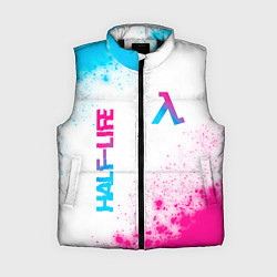 Женский жилет Half-Life neon gradient style: надпись, символ, цвет: 3D-черный