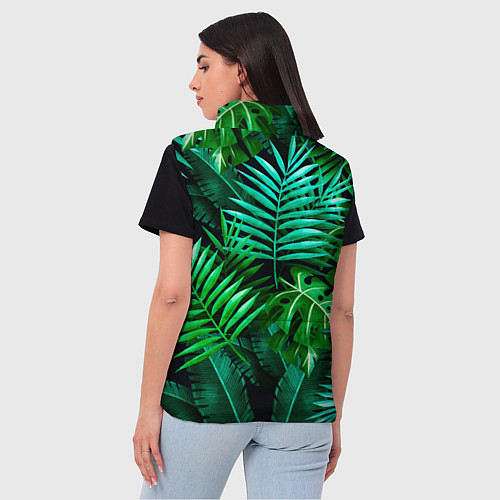 Женский жилет Тропические растения - текстура / 3D-Красный – фото 4