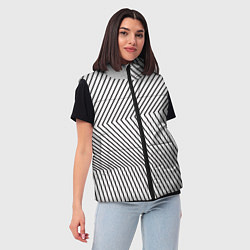 Женский жилет Ломанные линии и оптическая иллюзия, цвет: 3D-красный — фото 2