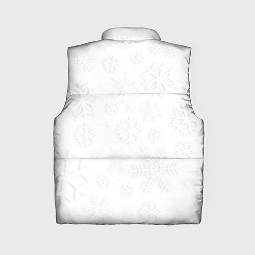 Женский жилет Белые новогодние снежинки / 3D-Черный – фото 2