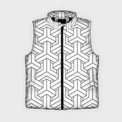 Женский жилет Мозаичный чёрно-белый паттерн, цвет: 3D-черный