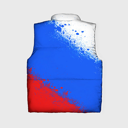 Женский жилет Флаг России - триколор / 3D-Черный – фото 2