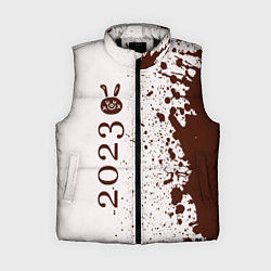 Женский жилет Кролик 2023 рисованный: по-вертикали на светлом, цвет: 3D-черный