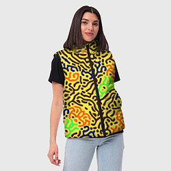 Женский жилет Абстрактные кислотные полосы, цвет: 3D-красный — фото 2