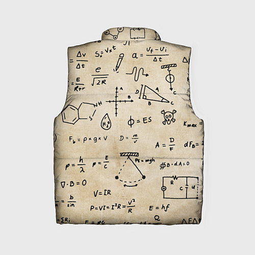 Женский жилет Научные формулы на старой бумаге / 3D-Черный – фото 2