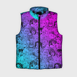 Женский жилет Ахегао девушки градиент