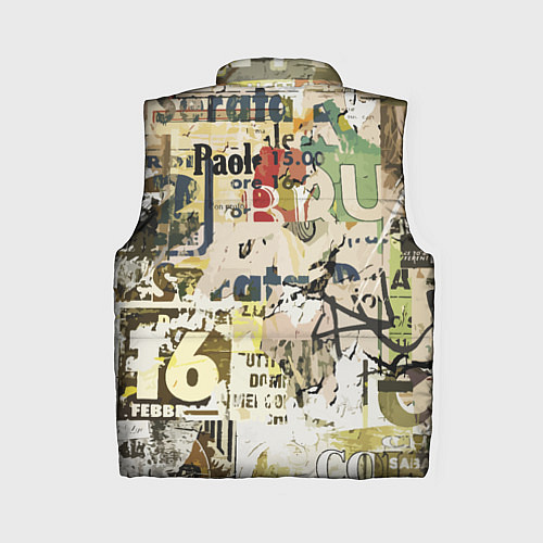 Женский жилет Восьмёрка на фоне рваных афиш / 3D-Красный – фото 2