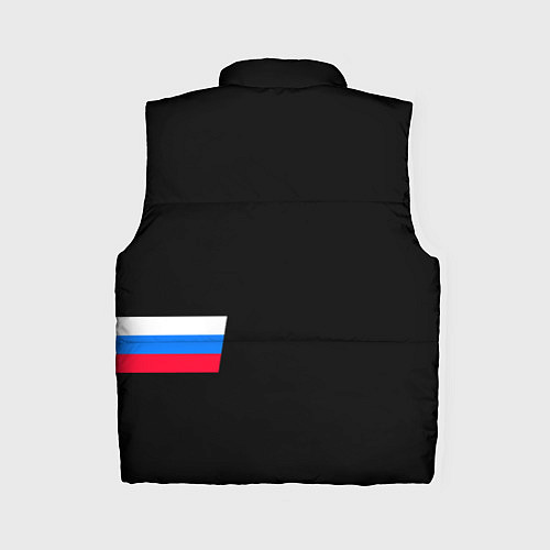 Женский жилет Россия и три линии на черном фоне / 3D-Черный – фото 2