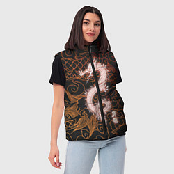 Женский жилет Японский неоновый дракон, цвет: 3D-черный — фото 2