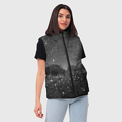 Женский жилет Абстрактная тьма и следы белой краски, цвет: 3D-светло-серый — фото 2