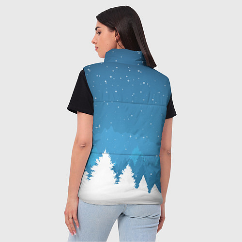 Женский жилет Новогодняя сказка дед мороз / 3D-Светло-серый – фото 4