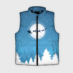 Женский жилет Новогодняя сказка дед мороз, цвет: 3D-черный