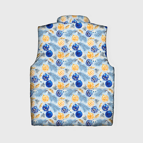 Женский жилет Шарики новогодние ёлочные, синие / 3D-Черный – фото 2