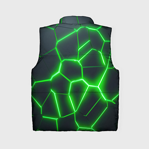 Женский жилет Зелёные неоновые плиты / 3D-Светло-серый – фото 2