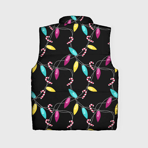 Женский жилет Новогодняя гирлянда черная / 3D-Черный – фото 2