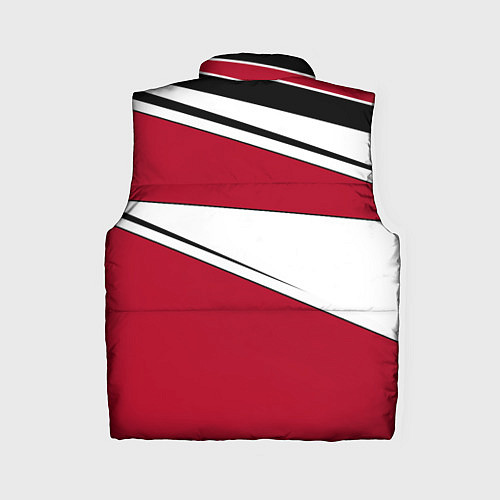 Женский жилет Красно черная геометрия на белом / 3D-Черный – фото 2
