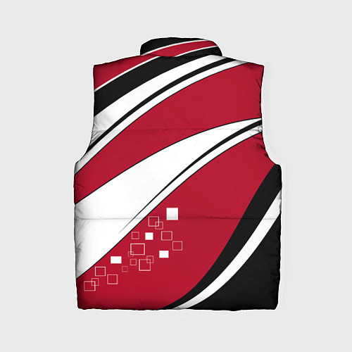 Женский жилет Красно черная абстракция на белом спорт / 3D-Черный – фото 2