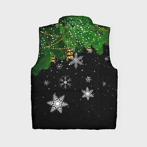 Женский жилет Новогодние шарики / 3D-Черный – фото 2